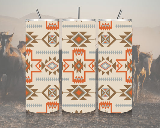 Aztec Patterned 20oz Insulated Tumbler