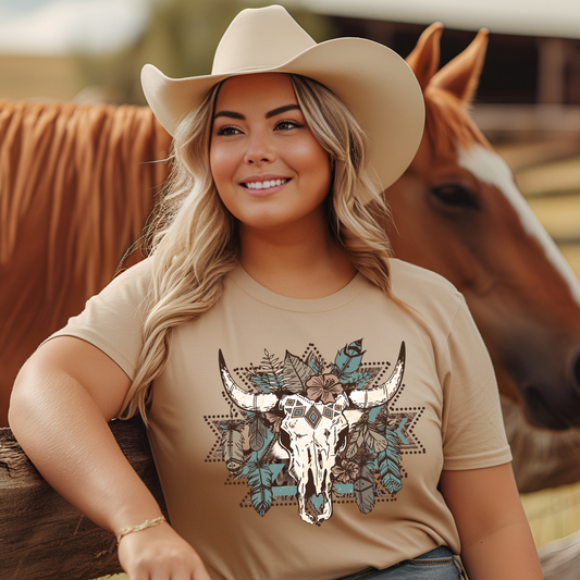 Feathered Skull Tee
