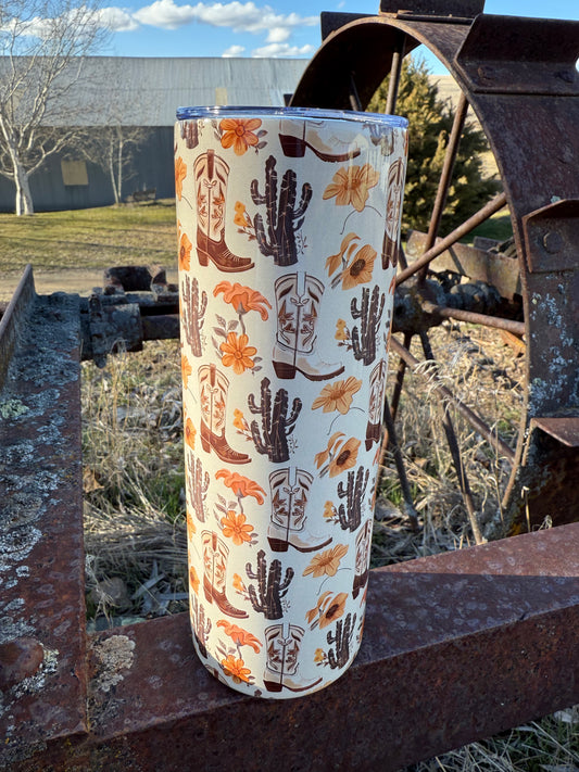 Cactus Cowgirl Western Themed 20oz Insulated Tumbler - C1