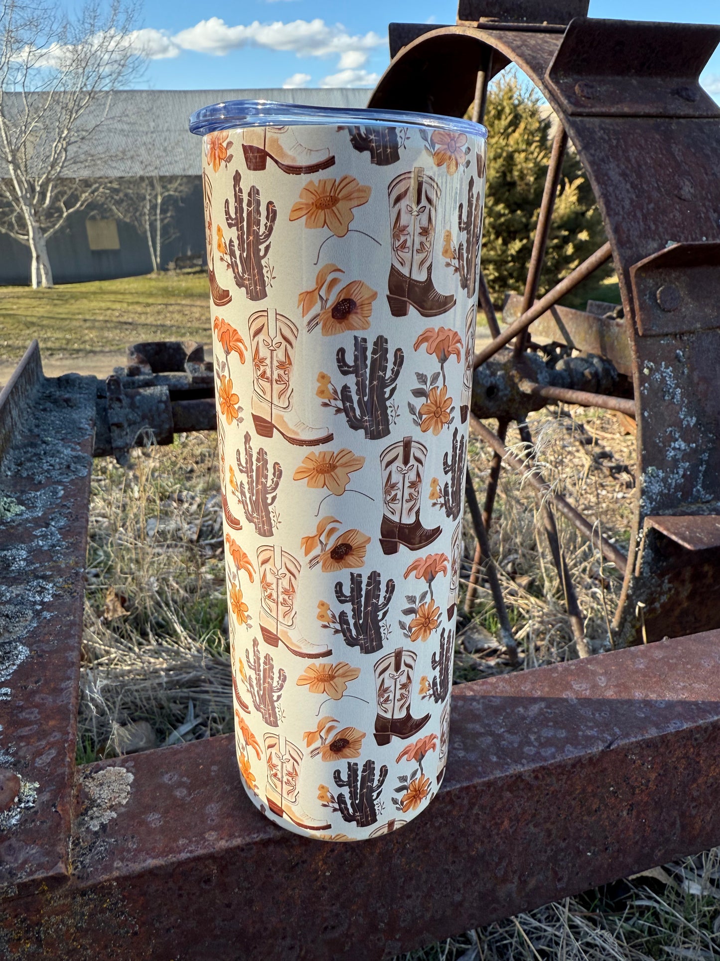 Cactus Cowgirl Western Themed 20oz Insulated Tumbler - C1