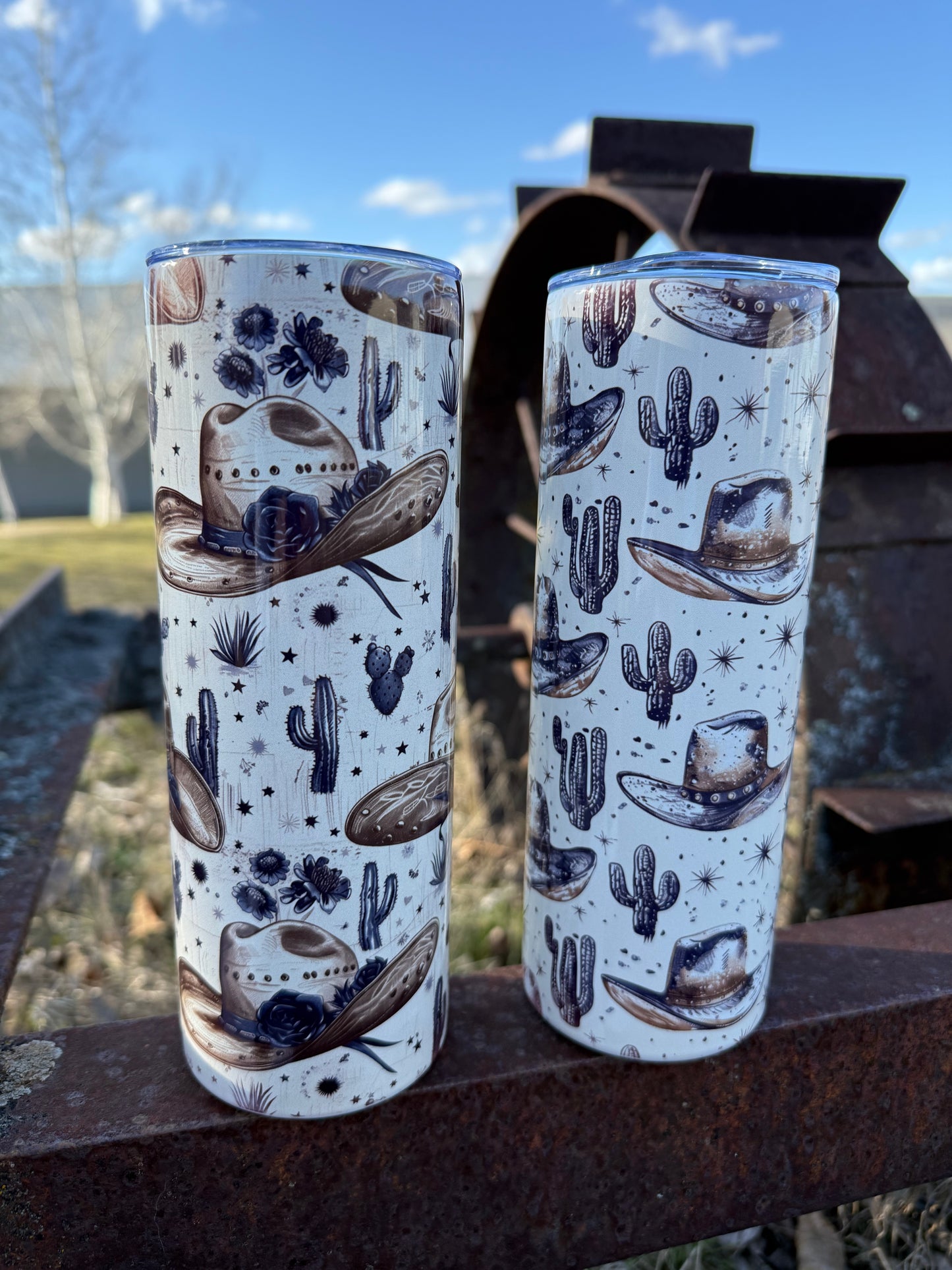 Dusty Brim Western Themed 20oz Insulated Tumbler