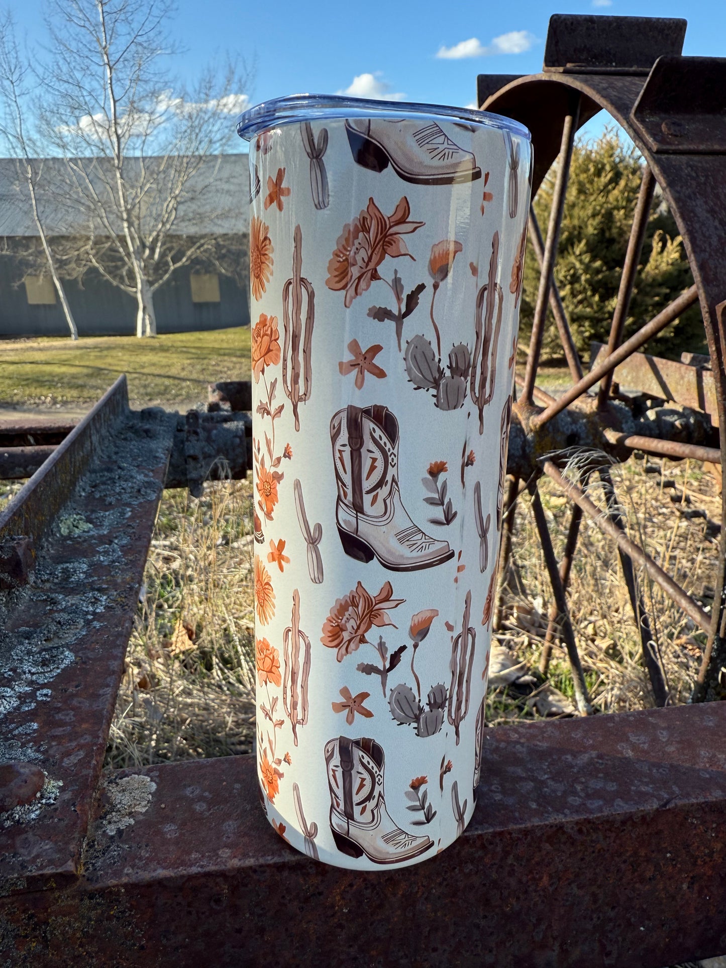 Buckaroo Blossom Western Themed 20oz Insulated Tumbler - C4