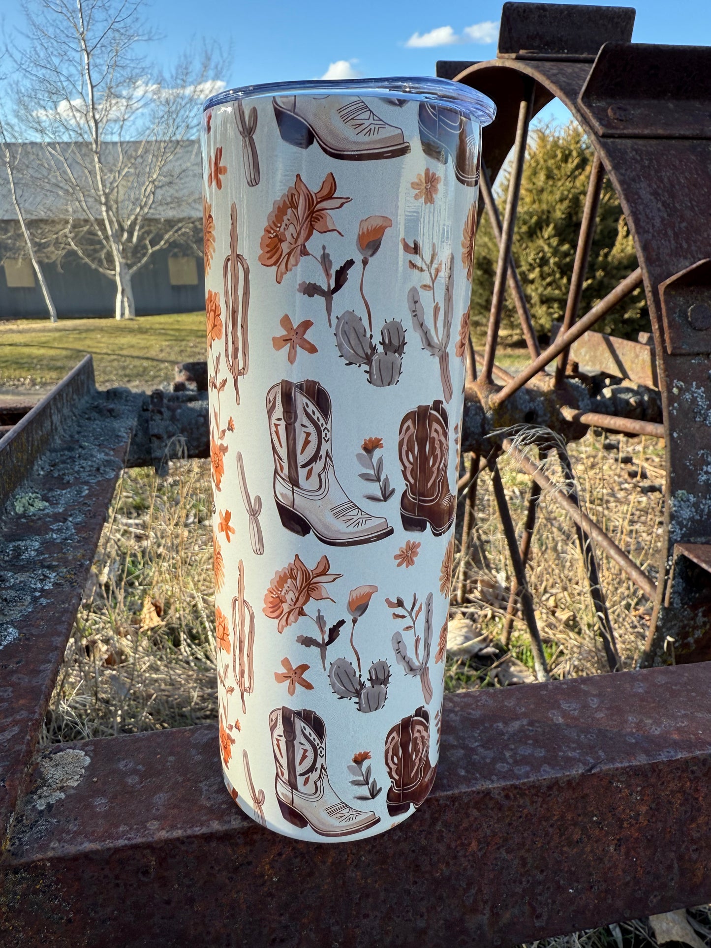 Buckaroo Blossom Western Themed 20oz Insulated Tumbler - C4